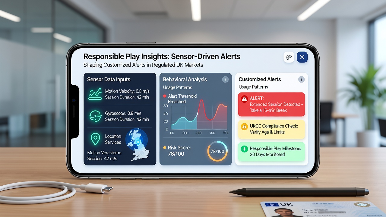 Mobile screen displaying a customized responsible gambling alert informed by sensor analysis
